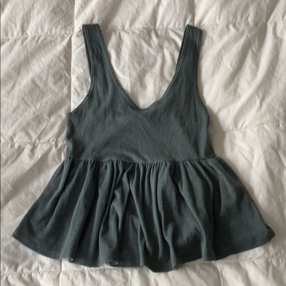 Sage green peplum tank